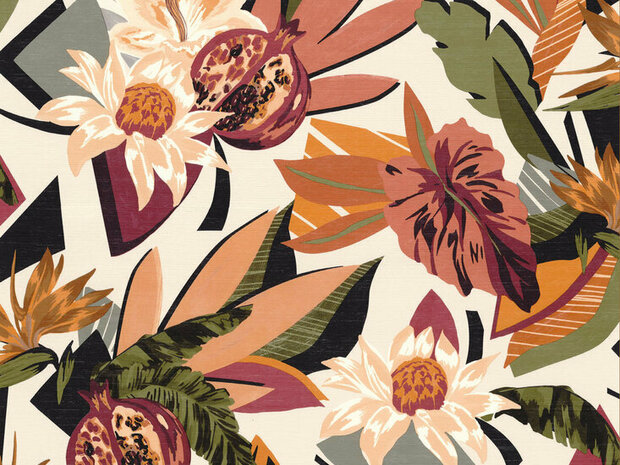 Casamance Aventura 75531324 - Beige / Oranje Behang