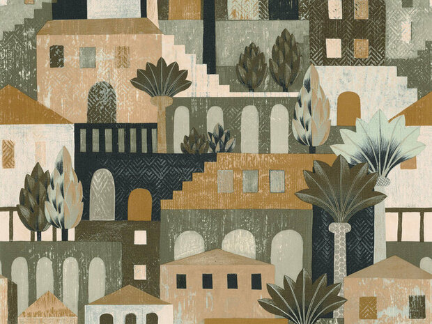 Casamance Aventura 75541936 - Groen / Geel Behang