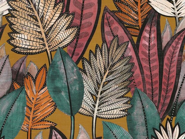 Casamance Aventura A74680366 - Geel Behang