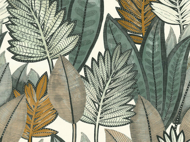 Casamance Aventura A74680672 - Wit / Blauw Behang