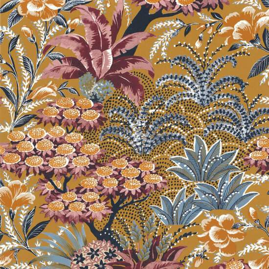 Casamance Ete Indien 75080508 - Roze / Bruin Behang