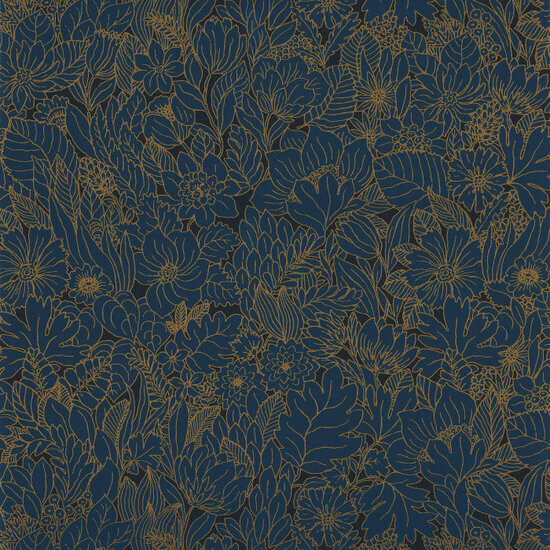 Casamance Ete Indien 75111630 - Blauw Behang