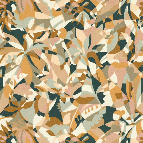 Casamance L&#039;&Icirc;le Aux Oiseaux 75880712 - Oranje / Groen Behang