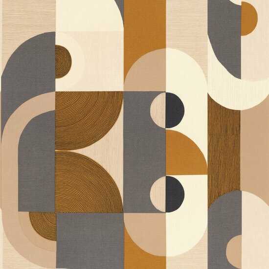 Casamance Mouvements 75990202 - Oranje / Beige Behang