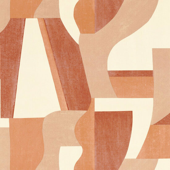 Casamance Mouvements 76001936 - Oranje / Roze Behang