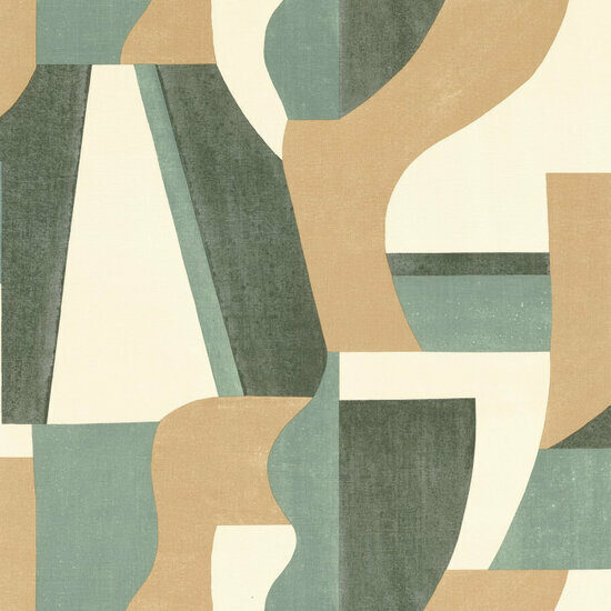 Casamance Mouvements 76002140 - Groen / Beige Behang