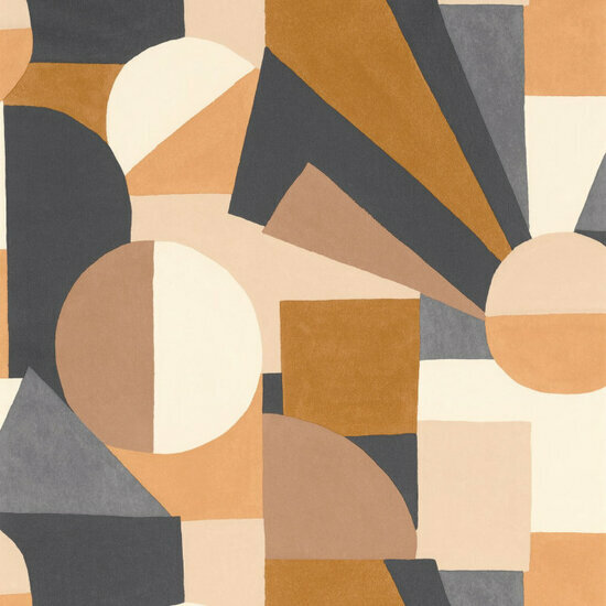 Casamance Mouvements 76011018 - Oranje / Grijs Behang