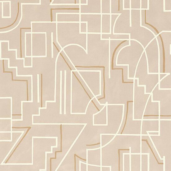 Casamance Mouvements 76021324 - Beige Behang