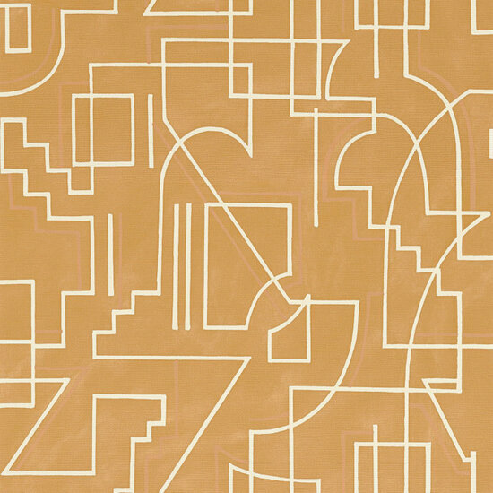 Casamance Mouvements 76021528 - Geel Behang