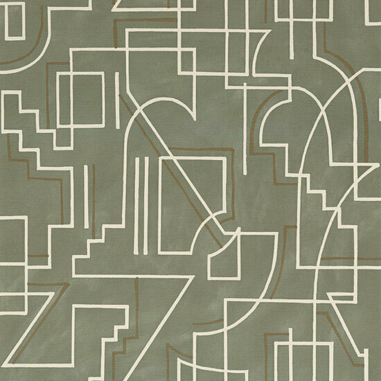 Casamance Mouvements 76021630 - Groen Behang
