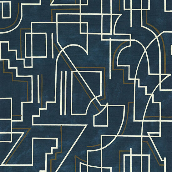 Casamance Mouvements 76021732 - Blauw Behang