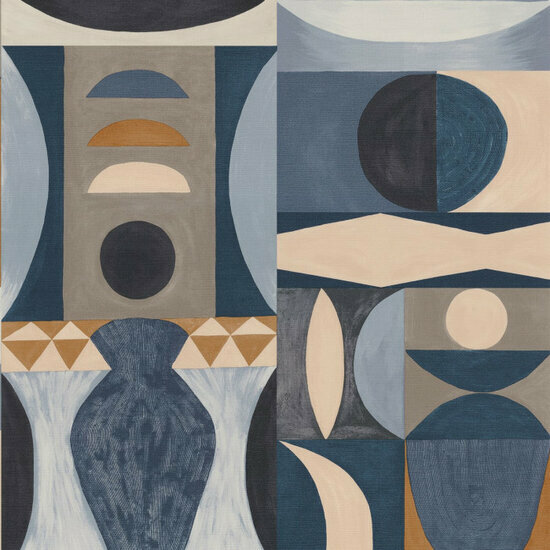 Casamance Mouvements 76032752 - Blauw Behang