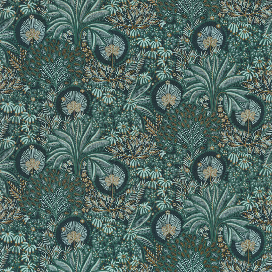 Casamance Nuit D&#039;Orient 75391120 - Blauw / Groen Behang