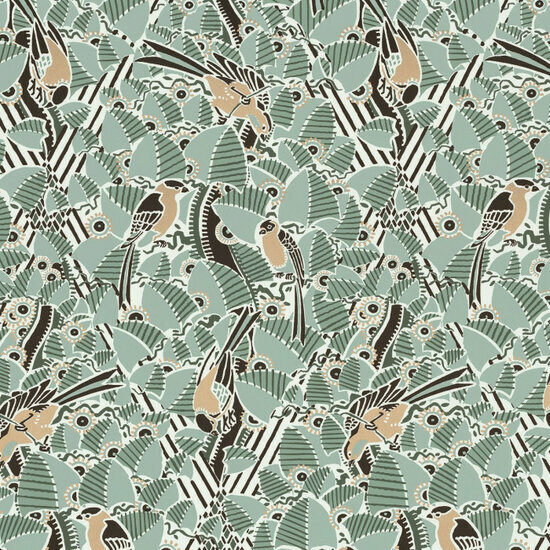 Casamance Printemps Viennois 74782570 - Groen / Wit Behang