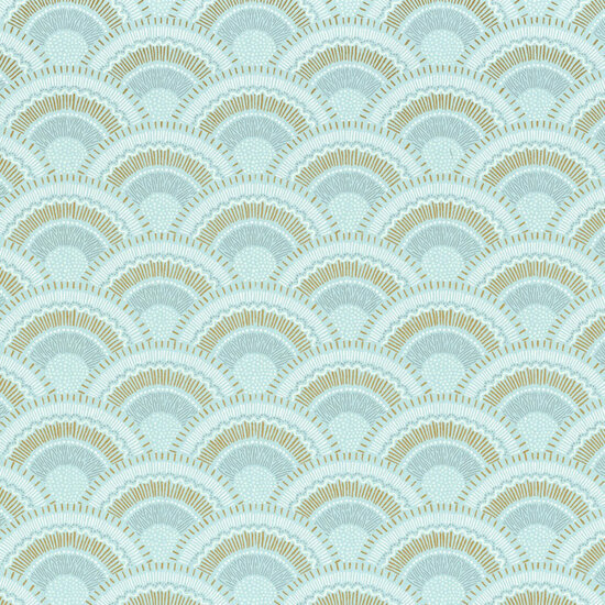 Casamance Printemps Viennois 74821340 - Groen / Wit Behang