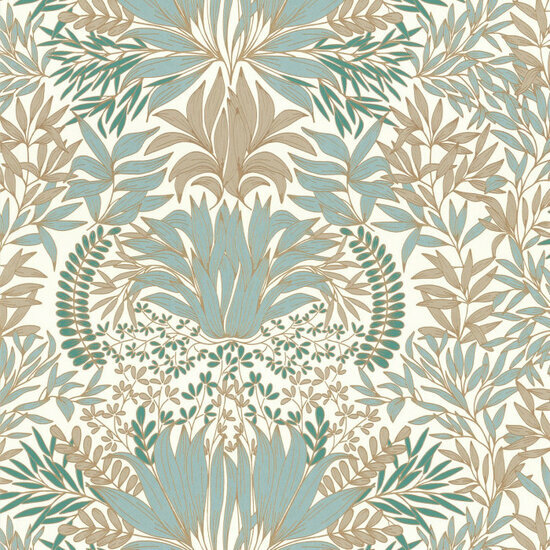 Casamance Square Jasmin 75733262 - Wit / Groen Behang