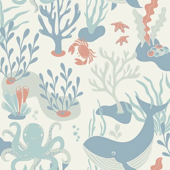 Dutch Wall Decor Hav &amp; Land 611-02 Blauw Behang