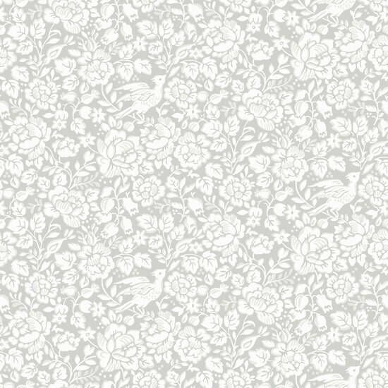 Dutch Wall Decor Blommor &amp; Blad 678-01 Wit Behang