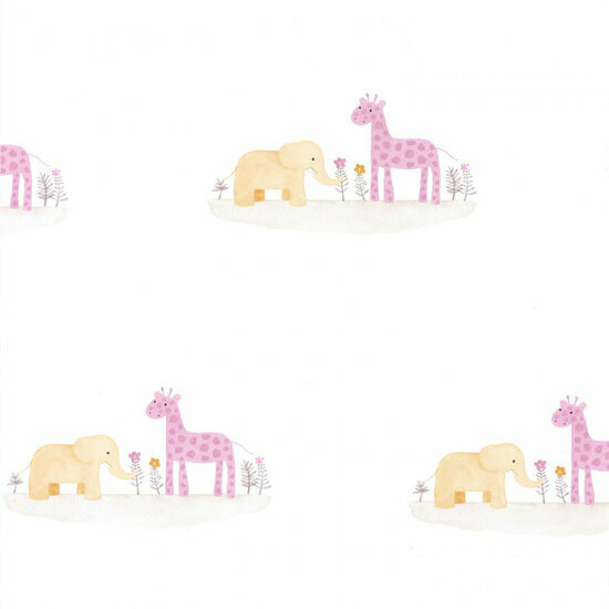 Casadeco Rose &amp; Nino RONI85532242 - Wit / Paars Behang