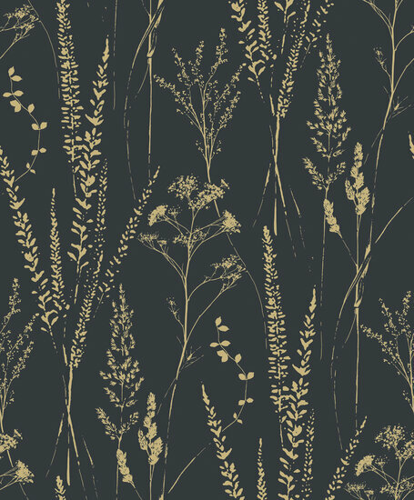 Dutch Wallcoverings Attitude A64203 Zwart - Goud Behang