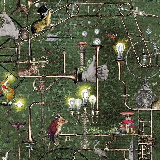 Santorus II Santorus Orchestral Rev. Forest Green WP080431 Behang