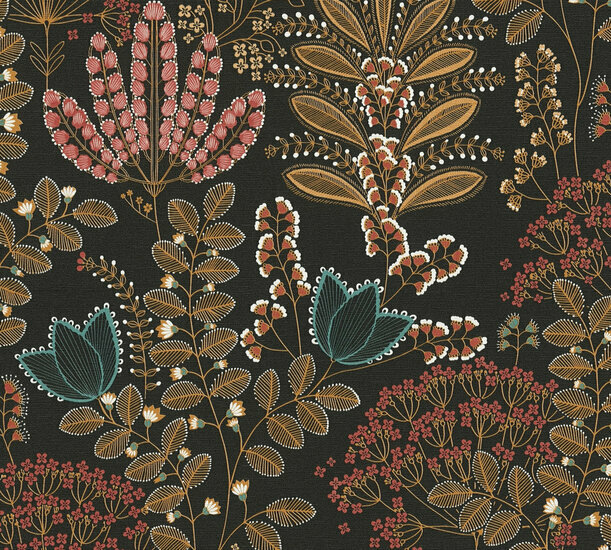 AS Creation Famous Garden - 39349-5 / 393495 Zwart Behang