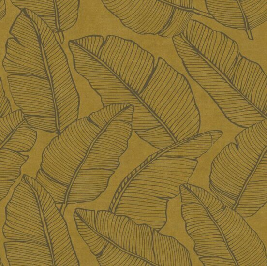 FA021 Oker blader Behang