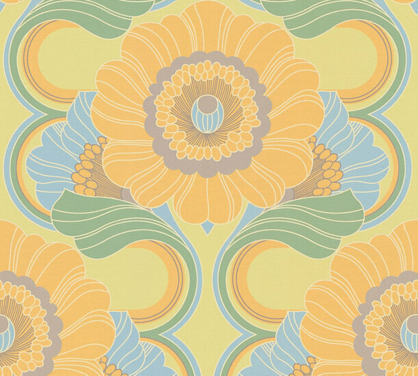 AS Creation Retro Chic - 39530-1 / 395301 Groen - Oranje Behang