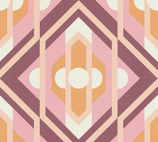 AS Creation Retro Chic - 39531-1 / 395311 Oranje - Roze Behang