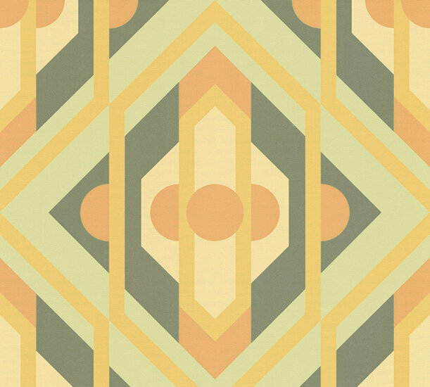 AS Creation Retro Chic - 39531-2 / 395312 Groen - Geel Behang