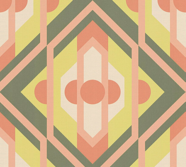 AS Creation Retro Chic - 39531-3 / 395313 Groen - Oranje Behang