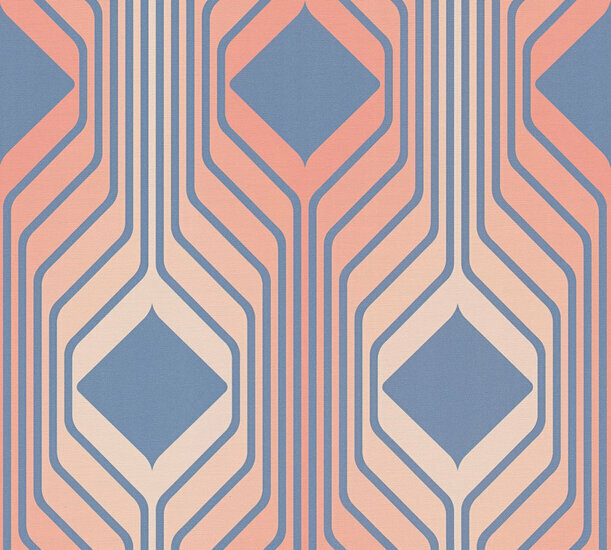 AS Creation Retro Chic - 39532-2 / 395322 Blauw - Rood Behang