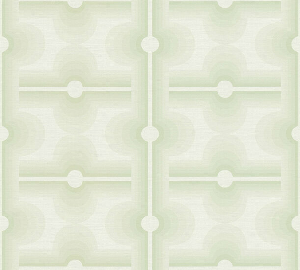 AS Creation Retro Chic - 39533-1 / 395331 Groen - Cr&egrave;me Behang