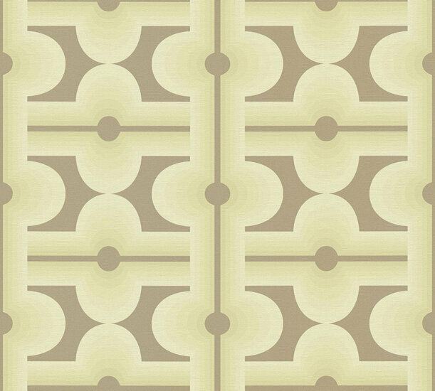 AS Creation Retro Chic - 39533-3 / 395333 Bruin - Groen Behang