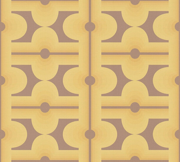 AS Creation Retro Chic - 39533-4 / 395334 Bruin - Geel Behang