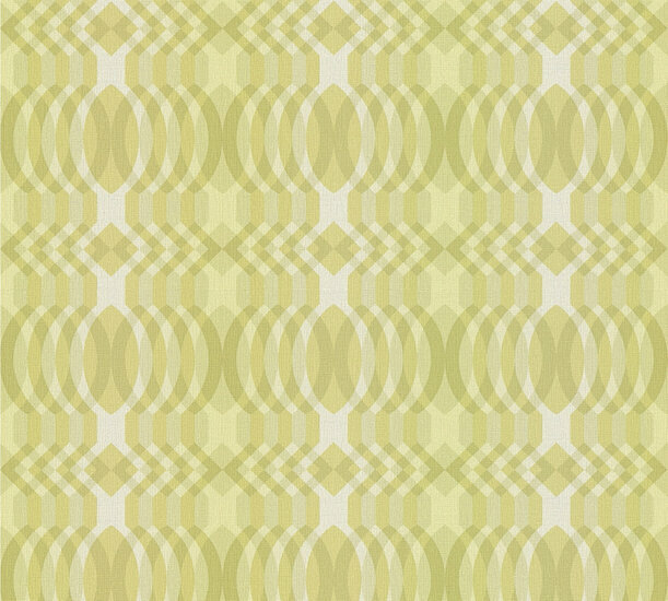 AS Creation Retro Chic - 39534-1 / 395341 Groen - Cr&egrave;me Behang