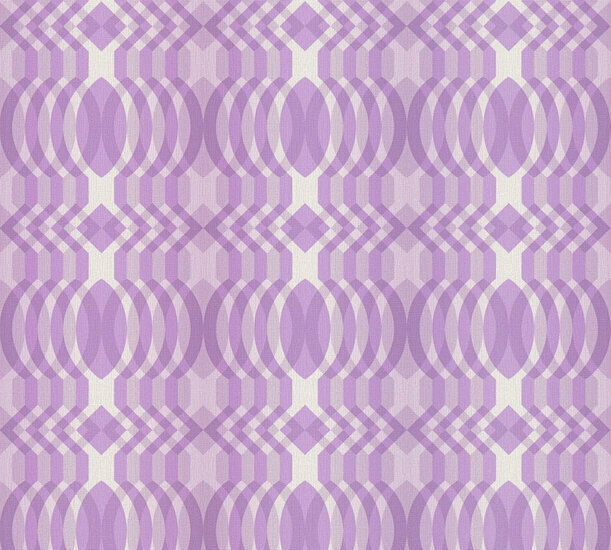 AS Creation Retro Chic - 39534-3 / 395343 Paars - Cr&egrave;me Behang