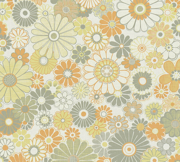 AS Creation Retro Chic - 39535-3 / 395353 Oranje - Groen Behang