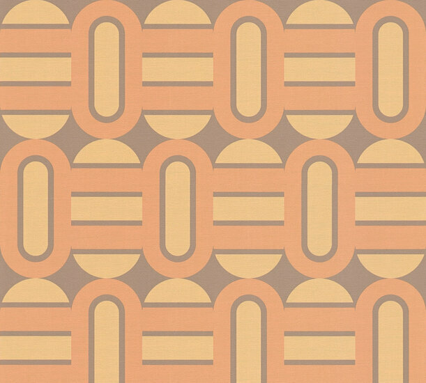 AS Creation Retro Chic - 39536-2 / 395362 Bruin - Oranje Behang