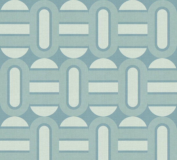 AS Creation Retro Chic - 39536-4 / 395364 Turquoise - Blauw Behang