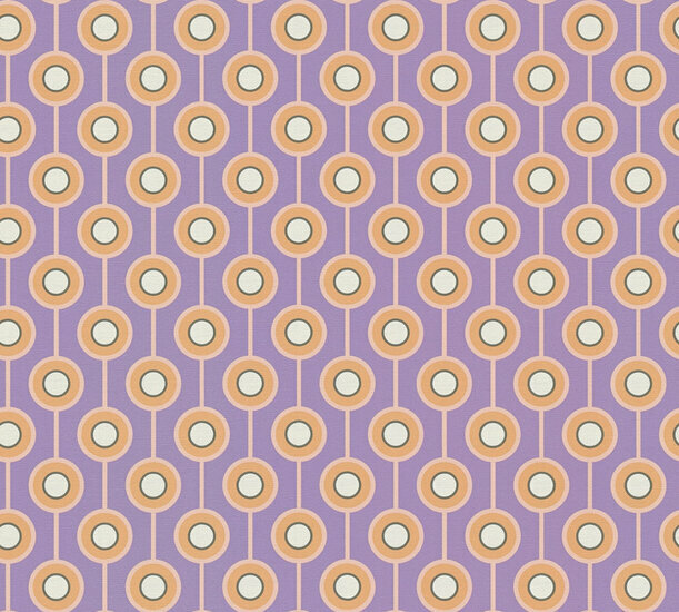 AS Creation Retro Chic - 39537-2 / 395372 Paars - Oranje Behang