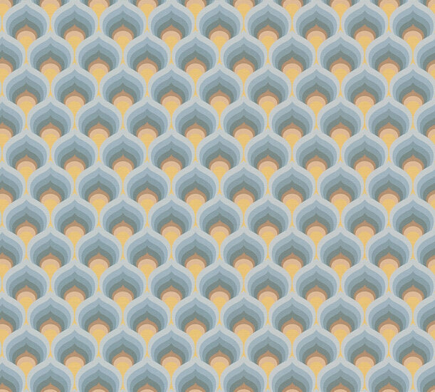 AS Creation Retro Chic - 39538-3 / 395383 Blauw - Bruin Behang