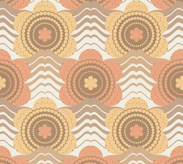 AS Creation Retro Chic - 39539-3 / 395393 Bruin - Oranje Behang