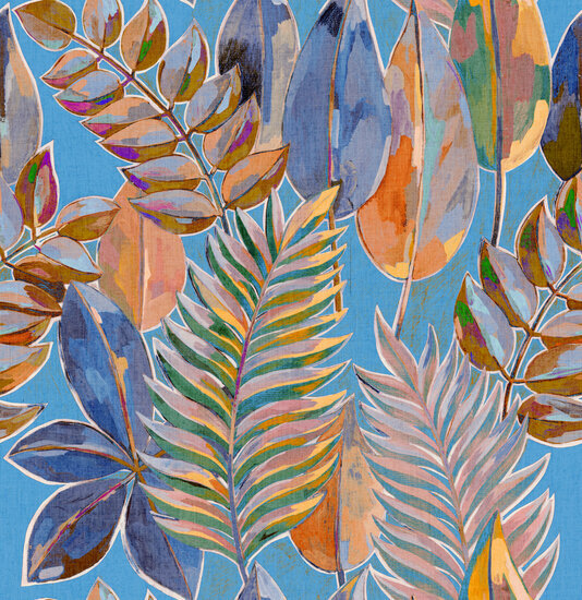 HookedOnWalls Tropical Weave Estasi 18802 Blauw Behang