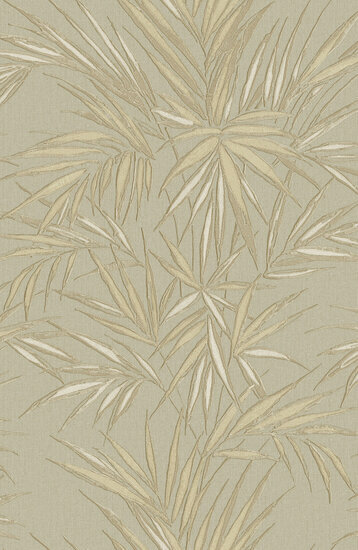 HookedOnWalls Tropical Weave Kenzia 18819 Beige/Goud Behang