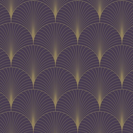 Esta Home Art Deco 139577 Paars Goud Behang