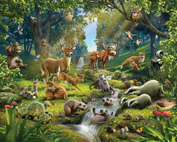 Walltastic Dierenbos Forest Friends 43060-6P Behang