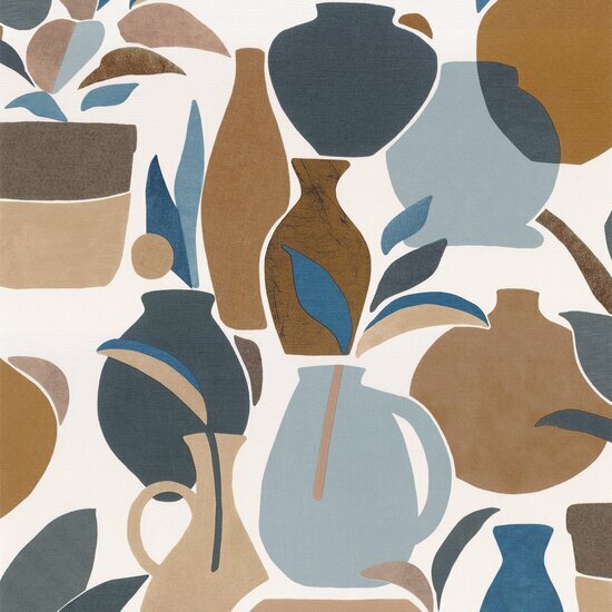 Casamance Terra Rossa 76210814 - Blauw Behang