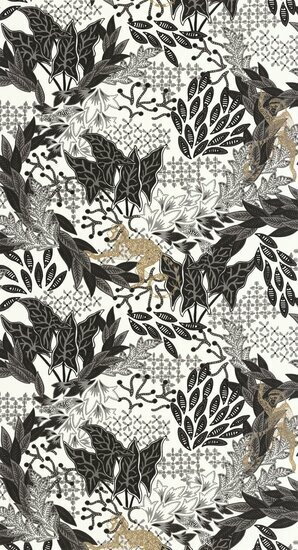 Caselio Wild WILD104910913 - Zwart Behang