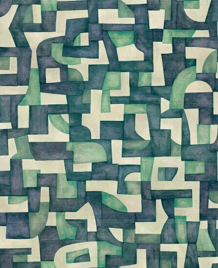 Arte Essentials Totem ECOLINE 18901 Blauw/Groen/Cr&egrave;me Behang